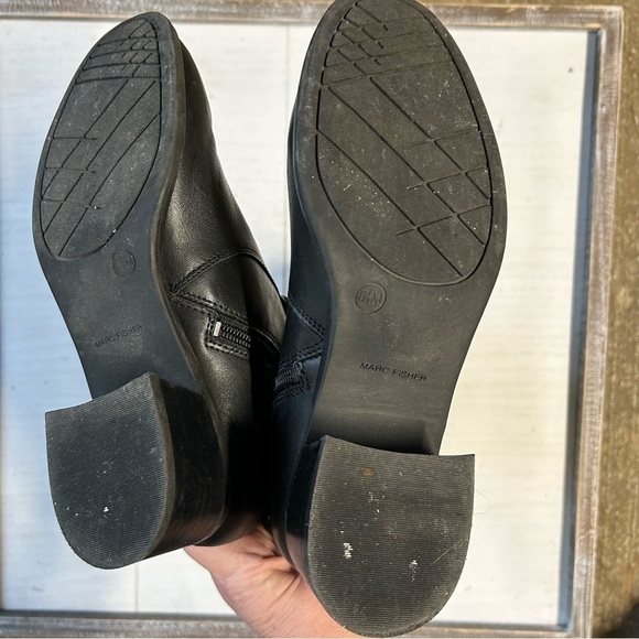 Marc Fisher Hailin Boots‎ 6.5M Womens Leather Tall Shaft  Black Brown EUC - Picture 9 of 10